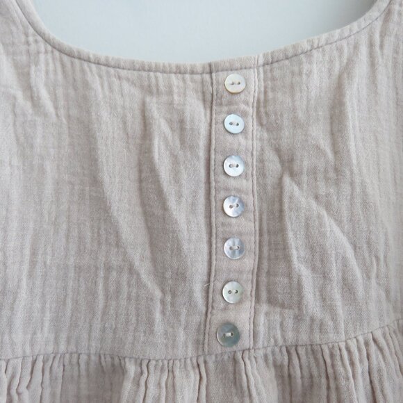 URBAN OUTFITTERS Gauzy 100% Cotton Tiered Tank Dress in Cream Coastal Boho XS - Picture 5 of 15